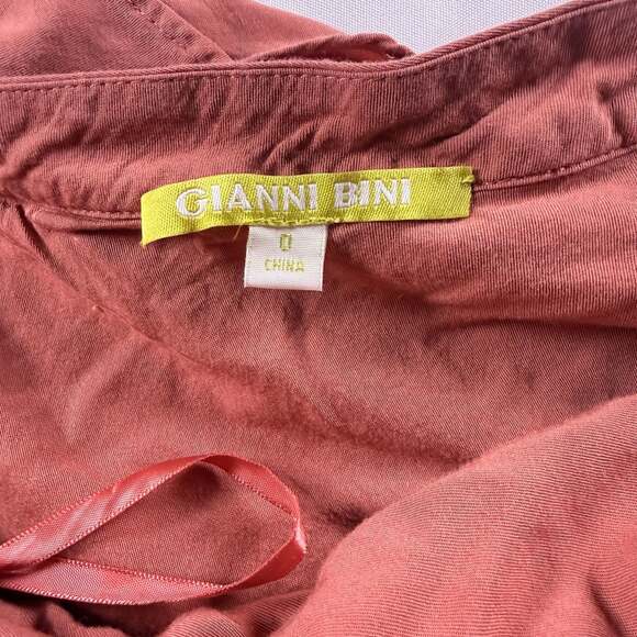 Gianni Bini Ruffled One-Shoulder High-Low Dress in Terracotta - Picture 2 of 9